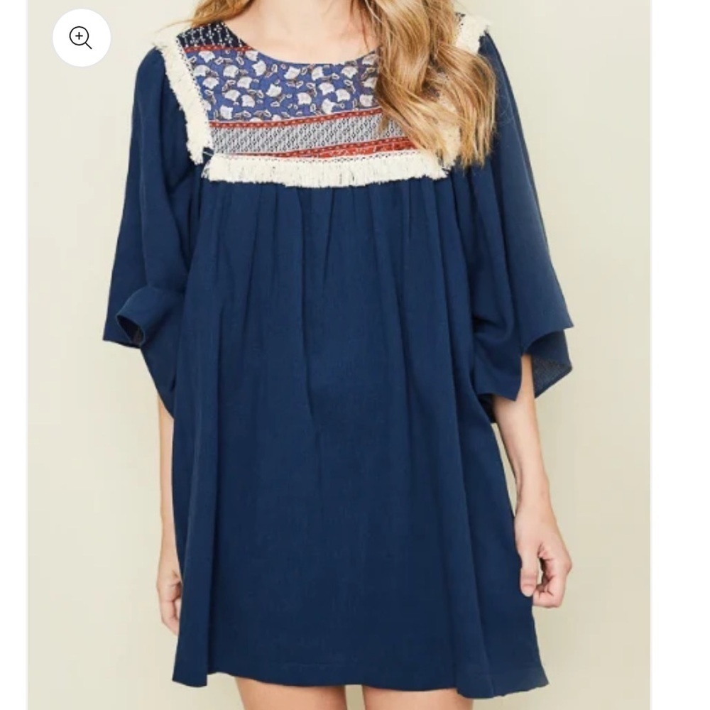 NWT Hayden Los Angeles Boho Tunic Mini Dress | Size Small | 100% Cotton